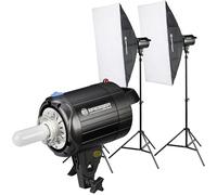 Bresser BRM 300AM Kit de Flash de Estudio 2x300 WS con softbox y trípodes