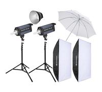 Bresser CD400 Pack 2 Flashes de Estudio 400W + Conjunto N°4 Accesorios de Estudio