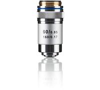 BRESSER DIN Objetivo 60x | Apertura numérica 0,85, longitud parfocal 45 mm, corrección para cubreobjetos 0,17 mm, Erudit DLX y Researcher