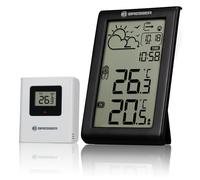 Bresser Estación meteorológica inalámbrica con sensor exterior Meteo Temp W, termómetro interior y exterior, pronóstico del tiempo, alerta de heladas, reloj controlado por radio DCF, pantalla grande,
