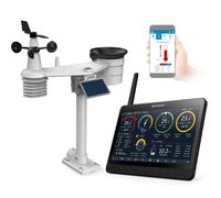 Bresser MeteoChamp - Estación meteorológica inalámbrica 9 en 1 con marco de fotos digital, pantalla HD, pantalla de calidad del aire, pronóstico del tiempo, conexión WiFi, sensor exterior e interior