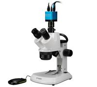 BRESSER Estéreo Microscopio Trinocular Analyth STR 10x-40x con Cámara MikroCam Mini Full HD HDMI