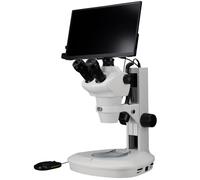 Bresser estereomicroscopio 8-50x con Zoom 0,8x-5x, iluminación LED reflejada y transmitida, cámara HDMI Full HD con autofoco, Pantalla 13,3" para análisis y documentación
