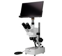 BRESSER Estereomicroscopio ICD Advance Zoom 10x-160x con Cámara Microscopio MikroCam Mini Full HD HDMI y Pantalla Mini HDMI Full HD (13,3")