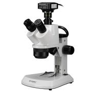 Bresser estereomicroscopio trinocular 10x-40x con cámara MikroCamII 12MP, iluminación LED, USB 3.0, Ideal para Escuela y Hobby