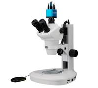 Bresser estereomicroscopio Zoom 8-50x con iluminación LED luz reflejada y transmitida cámara HDMI Full HD Color Negro