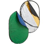 Bresser f000207 BR de TR2 7 en 1 Plegable Difusor, Reflector, Plegable Fondo 100 x 150 cm Negro/Blanco/Golden/, Color Plateado/Verde/Azul