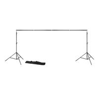 Bresser F002047 BR-D23 - Base de Maquillaje (240 x 300 cm), Color Negro | Trípodes 100 a 240 cm, barra 150 225 o 300 cm, aluminio 3,7 kg, montaje sin herramientas, bolsa incluida