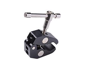 Bresser Fotostudio B-SC3 - Abrazadera Universal con Rosca | Mordazas engomadas, apertura de 1 a 5 cm, para tubos y barras, conexión para cámara, trípode de luz y accesorios, 120 g