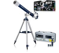 Bresser JUNIOR 60/700 AZ1 Telescopio Refractor | Estrellas, Luna, Planetas, Pléyades, Cielo profundo, Observación terrestre, 3 oculares, Espejo cenital, Maletín