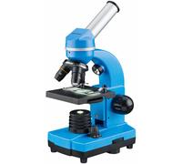 Bresser Microscopio para Estudiantes Biolux Sel con Soporte para Smartphone, Ricos Accesorios y Sistema de Zoom Barlow para niños, Principiantes y Adultos, Color Azul