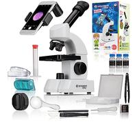 Bresser Junior Microscopio para Niños 40x-640x con Adaptador móvil | Luz transmitida, Adaptador móvil, Preparaciones y portaobjetos, Ocular zoom, Rueda de filtros, Funciona con pilas