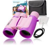 Bresser Junior - Prismáticos Infantiles (3 x 30 cm, 3 aumentos, diámetro de Objetivo de 30 mm, Distancia Ocular Ajustable, Incluye Correa de Transporte), Color Rosa