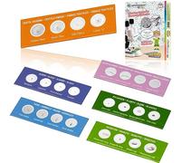 Bresser Junior Set de microscopía con 24 preparaciones Desde 6 años | 6 portaobjetos de colores con 4 muestras, algas, plantas, fibras, animales e insectos, resistentes, listos para observar