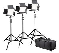 Bresser Kit Luces LED 3X Bi-Color 36W 3200-5600K CRI95 Regulable con trípodes y Bolsa