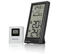 Bresser Meteo Temp Estación meteorológica casa, pantalla grande | Temperatura interior y exterior, tendencia del tiempo, reloj DCF, fecha, pantalla grande, alcance 80 m