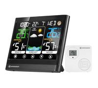 Bresser MeteoTemp BF Estación meteorológica inalámbrica con pantalla táctil, sensor exterior, presión atmosférica, pronóstico del clima, indicador de temperatura, humedad, señal horaria DCF, alarma