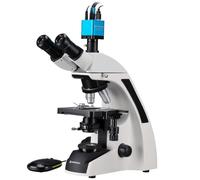Bresser Microscopio Digital Profesional con Cámara 40x-1000x, Full HD | Trinocular, Luz LED, Iluminación Köhler, Objetivos semiplanos, HDMI 60 fps, Medición, Sin PC, Escuela, laboratorio