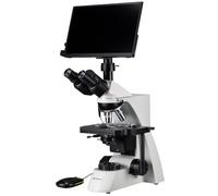 Bresser Microscopio Digital Profesional con Cámara y Pantalla 40x-1000x | Trinocular, Luz transmitida, Pantalla Full HD 13,3 pulgadas, Iluminación Köhler, Objetivos planacromáticos, Sin PC