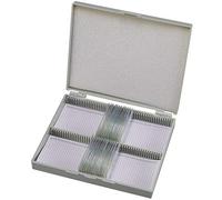 Bresser muestras preparadas 25 pcs. Caja | 25 portaobjetos teñidos y etiquetados sobre hongos, plantas y tejidos, textos en alemán e inglés, caja para 100 unidades