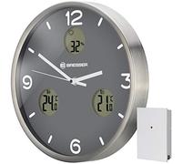 BRESSER MyTime io NX Reloj de Pared, Acero, Gris, 0 cm