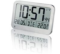 BRESSER MyTime MC LCD Reloj de Pared, Plata, 225x150mm