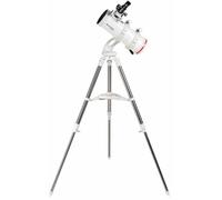 Bresser Nano NT-114/500 - Telescopio de Espejo azimutal Compacto Gran Campo con trípode de Acero Inoxidable, Incluye numerosos Accesorios, Color Blanco
