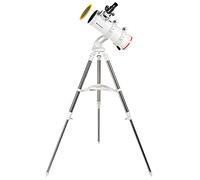 Bresser Nano NT-114/500 - Telescopio de Espejo azimutal Compacto Gran Campo con trípode de Acero Inoxidable, Incluye numerosos Accesorios, Color Blanco