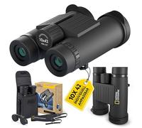 Bresser National Geographic 10x42 Prismáticos impermeables | 10 aumentos, campo visual de 101 m, aptos para usuarios con gafas, revestimiento multicapa completo, prismas BaK4
