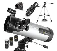 BRESSER National Geographic NT 114CF - Telescopio de Fibra de Carbono Plateado 80-20114