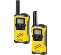 Bresser National Geographic Walkie-Talkies 6km | 8 canales, modo VOX, linterna, toma de auriculares, 10 tonos, pantalla LCD iluminada, clips de cinturón, desde 14 años