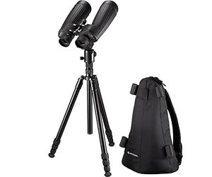 BRESSER NIGHTEXPLORER 15X50 PRISMÁTICOS C/TRÍPODE Y Mochila Negro | 15 aumentos, objetivo de 70 mm, aptos para usuarios con gafas, revestimiento multicapa completo, rellenos de argón