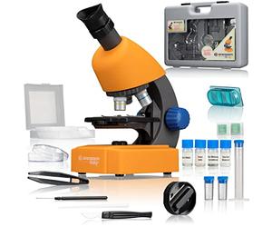 Bresser Optics 8851310 Optical Microscope 640x - Microscopio (Optical Microscope, 640x, 40x, 2X, Naranja, De plástico)