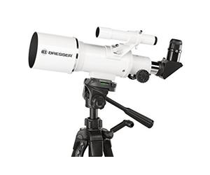 Bresser Optics Classic 70/350 Refractor 140x Negro, Blanco - Telescopio (65 cm, 2,3 kg, Aluminio, Aluminio)
