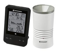 Bresser Profi Regenmesser Pluviómetro, 20x11x11 cm | Precipitación, temperatura interior y exterior, humedad, alerta de heladas, reloj DCF, alarma, señal 868 MHz, alcance 150 m