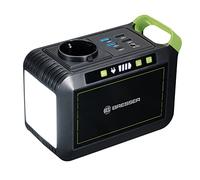Bresser PSW 88 Estación de Energía Portátil 88,8 WH 1,04 kg con LED | 5 salidas USB con USB C y QC 3.0, conexiones AC y DC, carga solar opcional, luz LED con 3 niveles y modo SOS