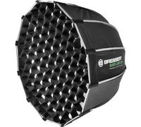 Bresser Quick Lock softbox parabólica Profunda 60 cm Montura Bowens | Luz suave uniforme, diseño de 12 lados, fondo de 40 cm, difusores interior y exterior, rejilla de panal, bolsa