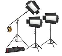 Bresser Set de Iluminación LED 3x LG-1200 72W/11.800LUX + 3x Soporte de Luz
