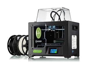 Bresser T-Rex - Impresora 3D WLAN FFF-3D con Doble extrusor (Bicolor), Pantalla táctil LCD y Cuerpo de Metal Cerrado para un tamaño de hasta 227 x 148 x 150 mm, Color Negro, Grande