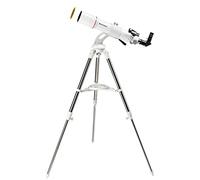 Bresser Telescopio de Lente Refractor Nano AR-80/640 con trípode, Montaje AZ para fácil manejo, Adaptador de cámara para Smartphone y amplios Accesorios para Principiantes, Color Blanco