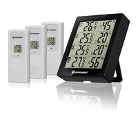 Bresser Temeo Hygro Estación meteorológica radiocontrolada. El termómetro e higrómetro incluye 3 sensores exteriores para medir la temperatura y la humedad en 4 entornos, negro, 10,4 x 2,5 x 12 cm