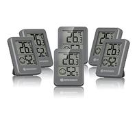 BRESSER Temeo Termómetro, higrómetro, Set de 6 higroindicadores para Colocar de pie o en la Pared con indicador de Temperatura Interior, Gris
