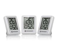 Bresser Termómetro higrómetro Temeo Hygro Indicator, juego de 3 unidades para instalación o montaje en pared con indicador de temperatura ambiente, blanco, 4,5 x 1,6 x 5,8 cm, blanco, pantalla 4,98 cm
