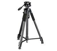 Bresser Traveler F002022 TR-682AN - Trípode (180 cm, Cabezal panorámico de 3 vías), Color Negro