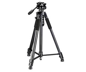 Bresser Traveler F002022 TR-682AN - Trípode (180 cm, Cabezal panorámico de 3 vías), Color Negro