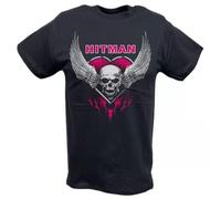 Bret Hart Hitman Winged Skulls Pink Eyes T-Shirt Black XXL