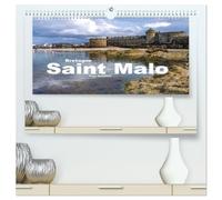Bretagne - Saint Malo (hochwertiger Premium Wandkalender 2026 DIN A2 quer), Kunstdruck in Hochglanz: Die sehenswerte bretonische Stadt Saint Malo in einem Kalender vom Reisefotografen Peter Schickert.