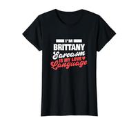 Bretaña Sarcasmo Amor Lenguaje Diciendo Divertido Bretaña Nombre Camiseta gráfica económica, Mujer, Negro, XL