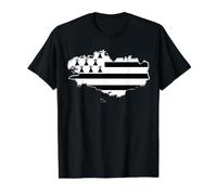 Breton Drapeau Breizh Bretaña Francia Bretón Camiseta gráfica económica, Hombre, Negro, S