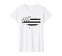 Breton Drapeau Breizh Bretaña Francia Bretón Camiseta gráfica económica, Mujer, Blanco, L